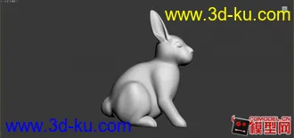 3D打印模型坐着的兔子雕塑的图片