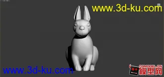 3D打印模型坐着的兔子雕塑的图片