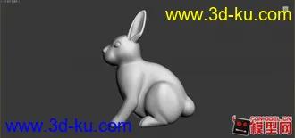 3D打印模型坐着的兔子雕塑的图片