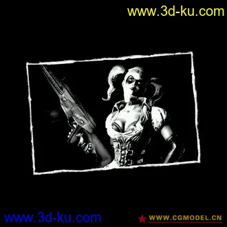 3D打印模型《蝙蝠侠-阿甘疯人院》BOSS女小丑的图片