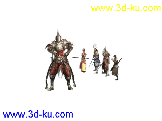 3D打印模型王者世界四个男性角色的图片