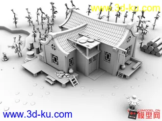 3D打印模型Q版房子_高模的图片