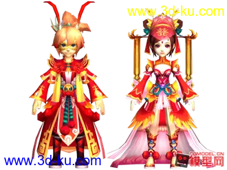 3D打印模型口袋西游新娘新郎套装好漂亮的图片