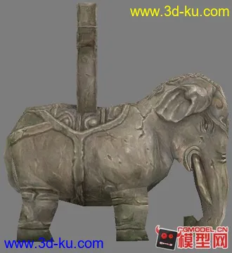 3D打印模型一个底面数的石碑大象  不错哦的图片