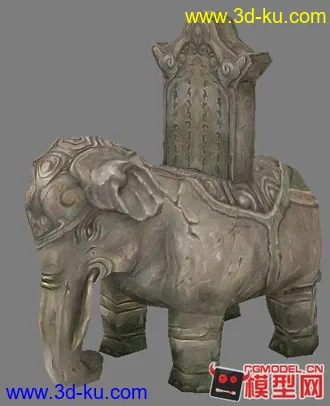 3D打印模型一个底面数的石碑大象  不错哦的图片