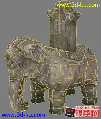 3D打印模型一个底面数的石碑大象  不错哦的图片
