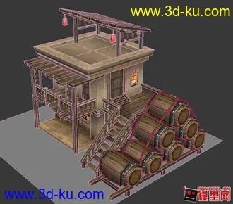 3D打印模型房屋沙漠减模的图片