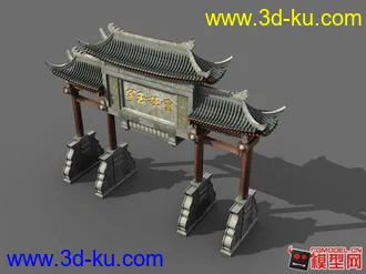 3D打印模型牌坊，在校完成的。的图片
