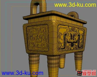 3D打印模型一座不错的青铜鼎，喜欢的来拿。的图片