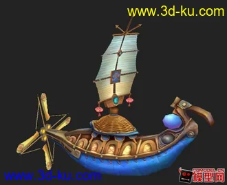 3D打印模型Q版 科幻小飞船 带贴图 MAX的图片
