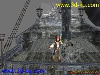 3D打印模型《加勒比海盗》中的杰克船长和他的黑珍珠号的图片