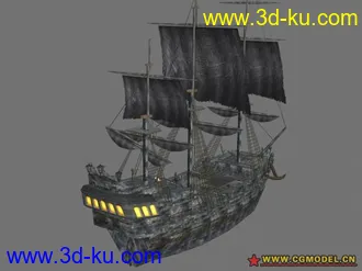 3D打印模型《加勒比海盗》中的杰克船长和他的黑珍珠号的图片