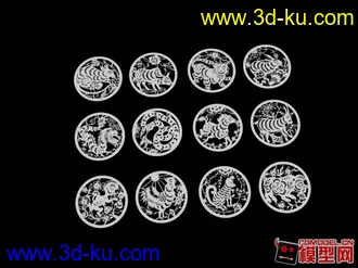 3D打印模型十二生肖小件，希望大家喜欢。的图片