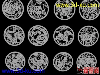 3D打印模型十二生肖小件，希望大家喜欢。的图片