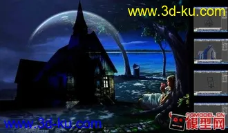 3D打印模型唯美木屋石屋的图片