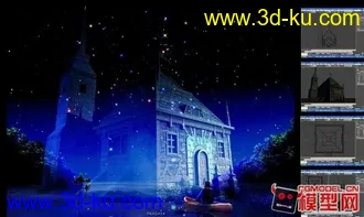 3D打印模型唯美木屋石屋的图片