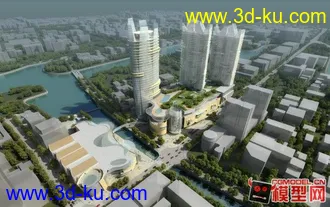 3D打印模型城市建筑群白模的图片