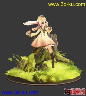 3D打印模型俏皮兔女郎的图片