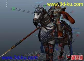 游戏角色模型 赵云和战马带绑定 3D模型 maya2011以上以及Obj格式模型的图片