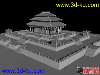 3D打印模型雄伟的古代宫廷建筑的图片