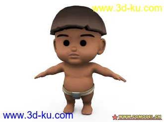 3D打印模型可爱的小男孩(绑定+表情)的图片