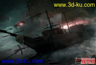 3D打印模型原创凶恶海盗船海战场景的图片