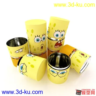 3D打印模型海绵宝宝保温杯的图片