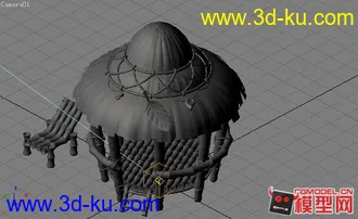 3D打印模型q版茅草屋的图片