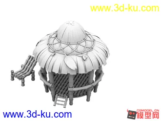 3D打印模型q版茅草屋的图片