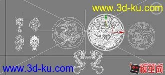 3D打印模型中式龙纹浮雕装饰的图片