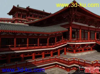 3D打印模型仿唐建筑,唐式建筑的图片