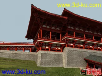 3D打印模型仿唐建筑,唐式建筑的图片