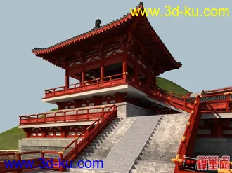 3D打印模型仿唐建筑,唐式建筑的图片