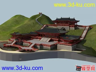 3D打印模型仿唐建筑,唐式建筑的图片