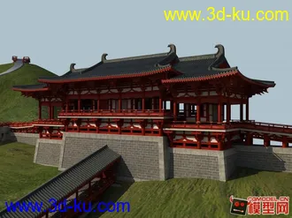 3D打印模型仿唐建筑,唐式建筑的图片