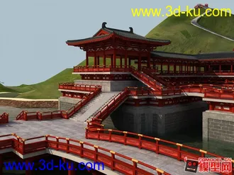 3D打印模型仿唐建筑,唐式建筑的图片