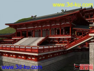 3D打印模型仿唐建筑,唐式建筑的图片