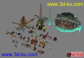 3D打印模型恐龙·乌贼海洋怪物·狮子·熊·骆驼·斑马·大象的图片