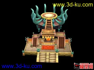 3D打印模型Q版建筑场景的图片