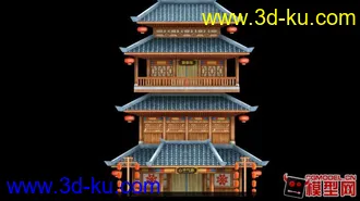 3D打印模型城楼。。带PSD贴图的图片