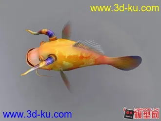 3D打印模型傻萌傻萌的牛角鱼的图片