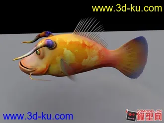 3D打印模型傻萌傻萌的牛角鱼的图片