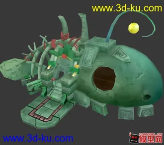 3D打印模型深海鱼造型的鱼骨房子的图片