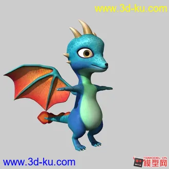 3D打印模型小蓝和小绿怪兽Q版恐龙的图片