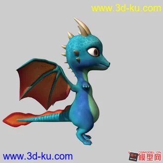 3D打印模型小蓝和小绿怪兽Q版恐龙的图片