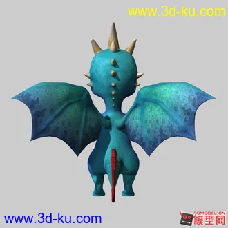 3D打印模型小蓝和小绿怪兽Q版恐龙的图片