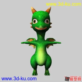 3D打印模型小蓝和小绿怪兽Q版恐龙的图片