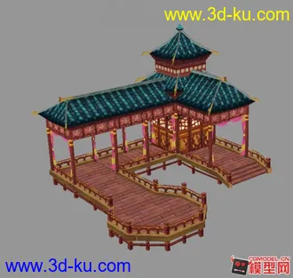 3D打印模型古建筑,阁楼的图片