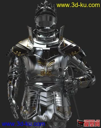 3D打印模型中世纪骑士盔甲的图片