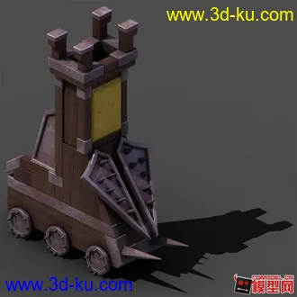 3D打印模型新人新年第一帖_汉军营地战车_45度渲染模的图片